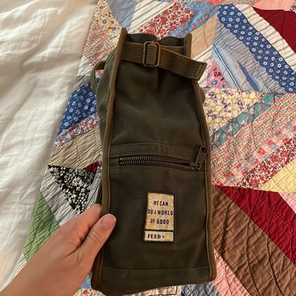 FEED canvas tote bag, dark olive - Picture 4 of 5